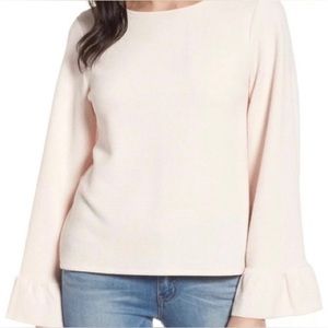 Halogen Light Pink Bell Sleeve Top